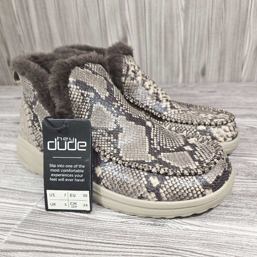 Hey Dude Denny Python Stretch Fabric Slip On Comfort Boots - Women's Size 7